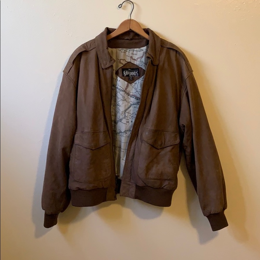 Leather bomber jacket